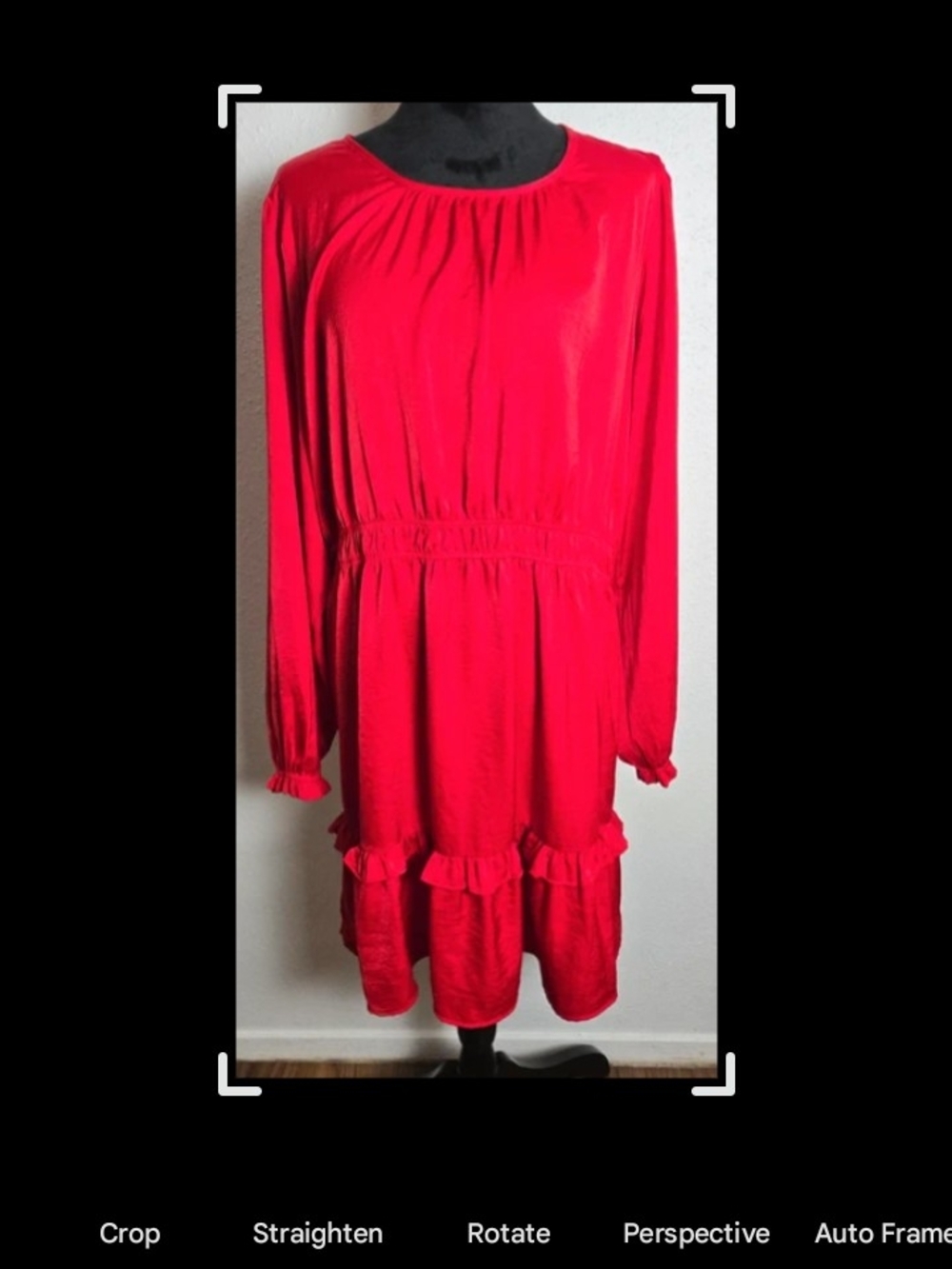 Knox Rose Bright Red Long-Sleeve Ruffle Dress
